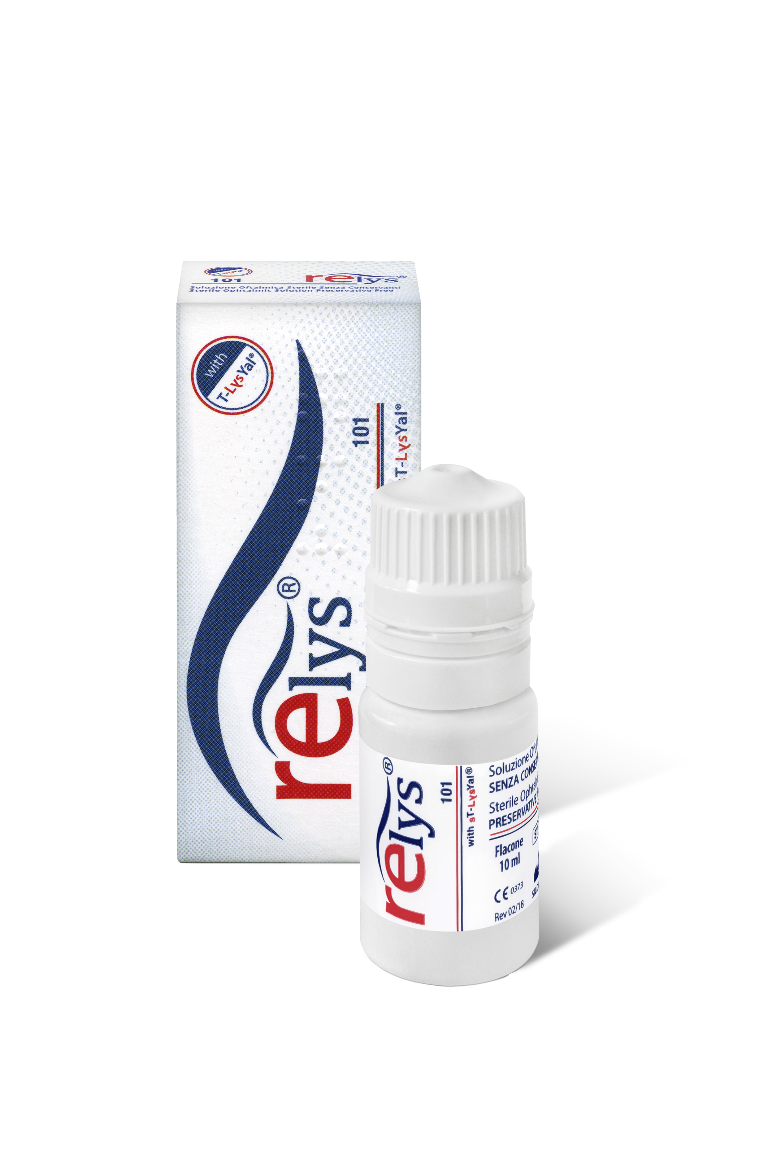Flacon et boîte de solution oculaire relys