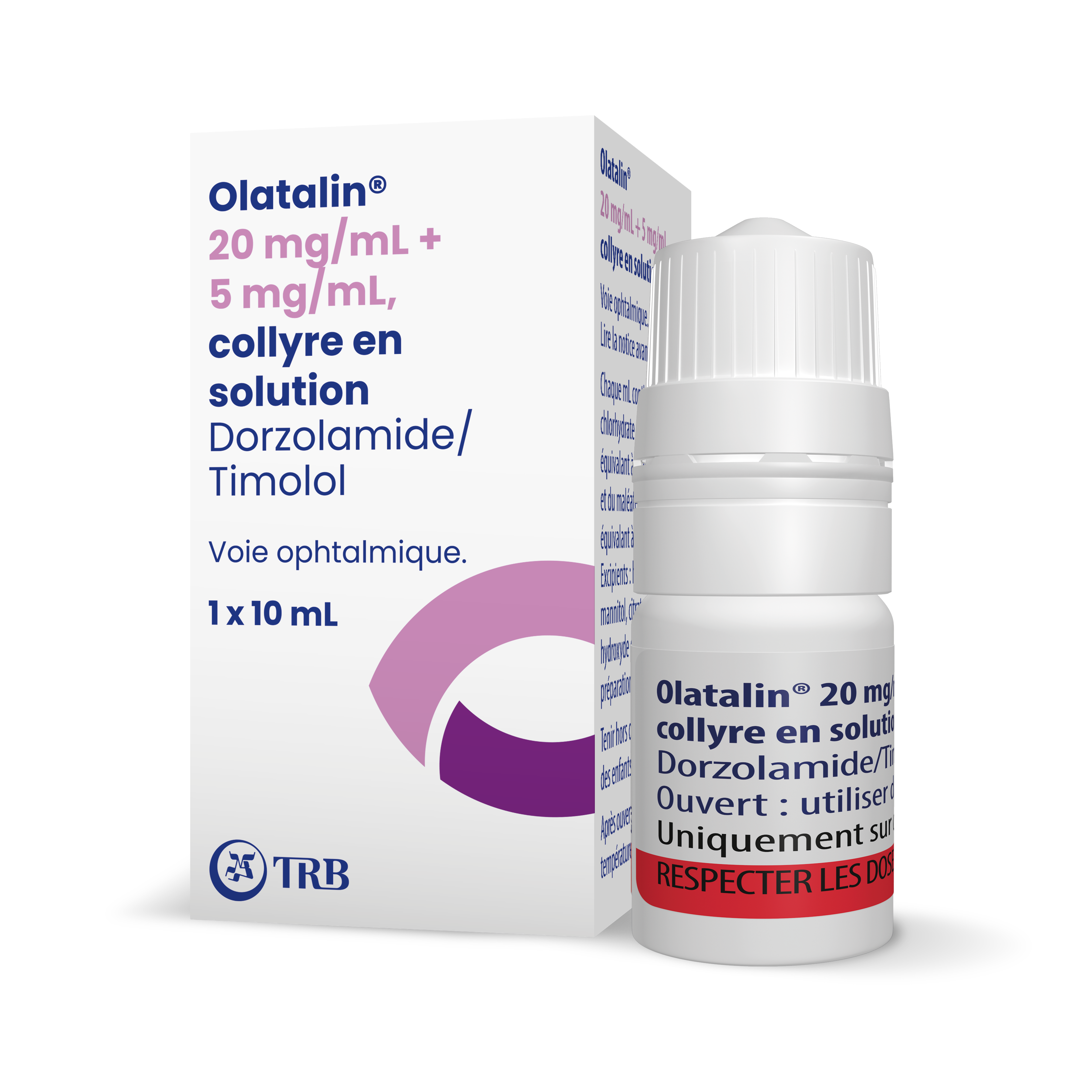 Boîte et flacon d’Olatalin collyre en solution